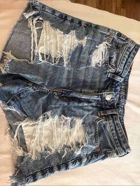 American Eagle Outfitters Distressed Light Blue Denim Shorts